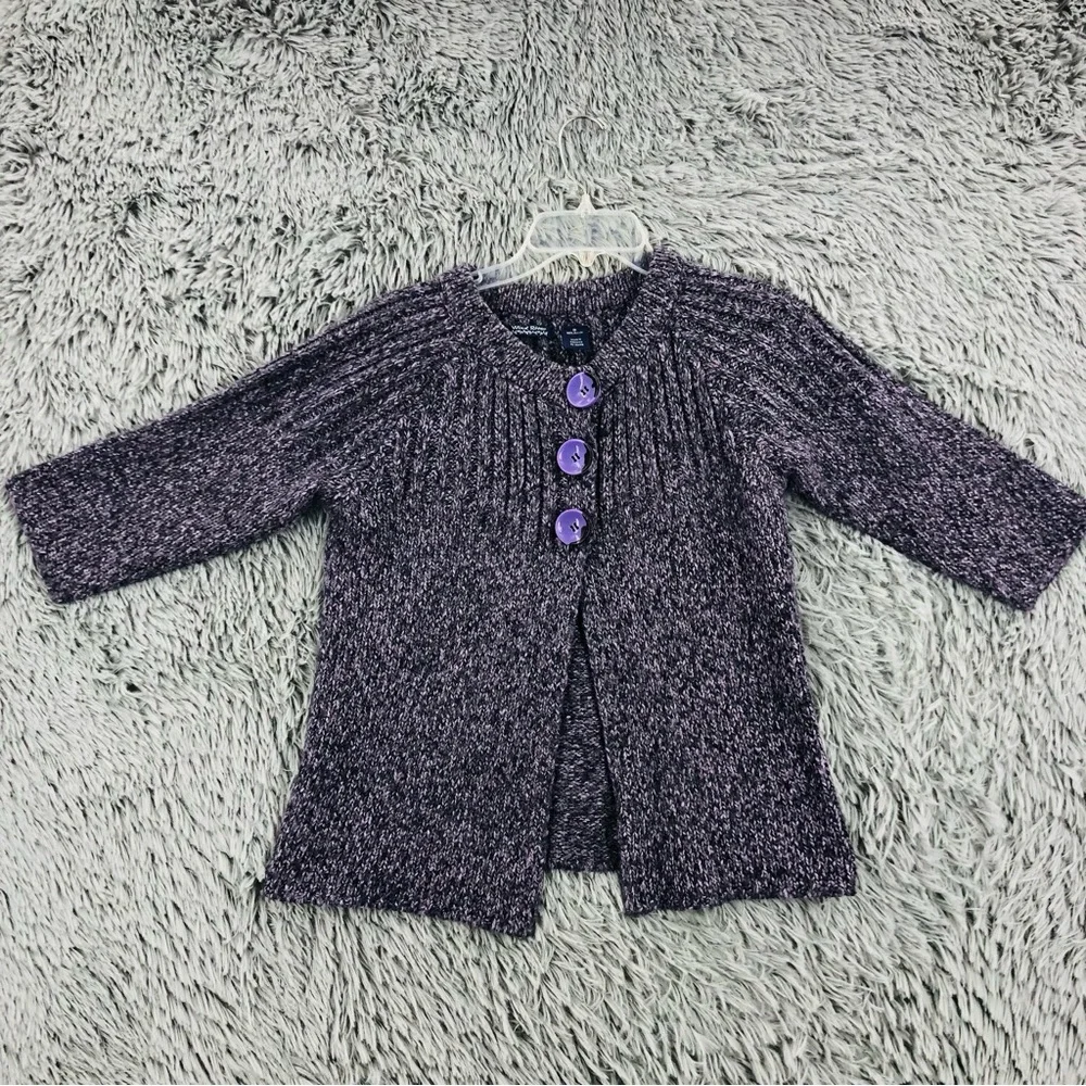 Wind River Sweater Cardigan Womens Small Chunky Cable knit Purple 3 Button Soft
